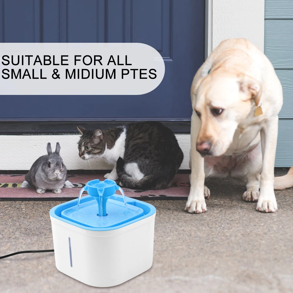

2.4L Automatic Dog Water Fountain Round Nozzle UV Sterilize Power-off Protection Pet Water Fountain Pet Products