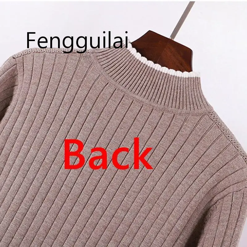 FENGGUILAI High Quality Thick Striped Women Sweater Color Block Ribbed Knitted Pullover jumper Autumn Winter Warm Female Sweater