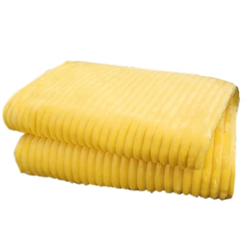 

Blankets for Beds Solid Yellow Color Soft Warm Square Flannel Blanket on the Bed Thickness Blanket
