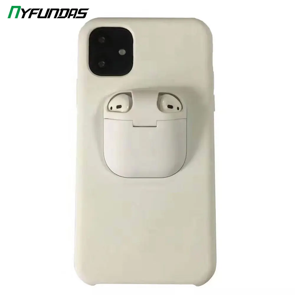 Чехол 2 в 1 из жидкого силикона для Apple Airpods Pro 2019 3 iPhone 11 Max X XR XS 8 Plus 7 чехол переноски