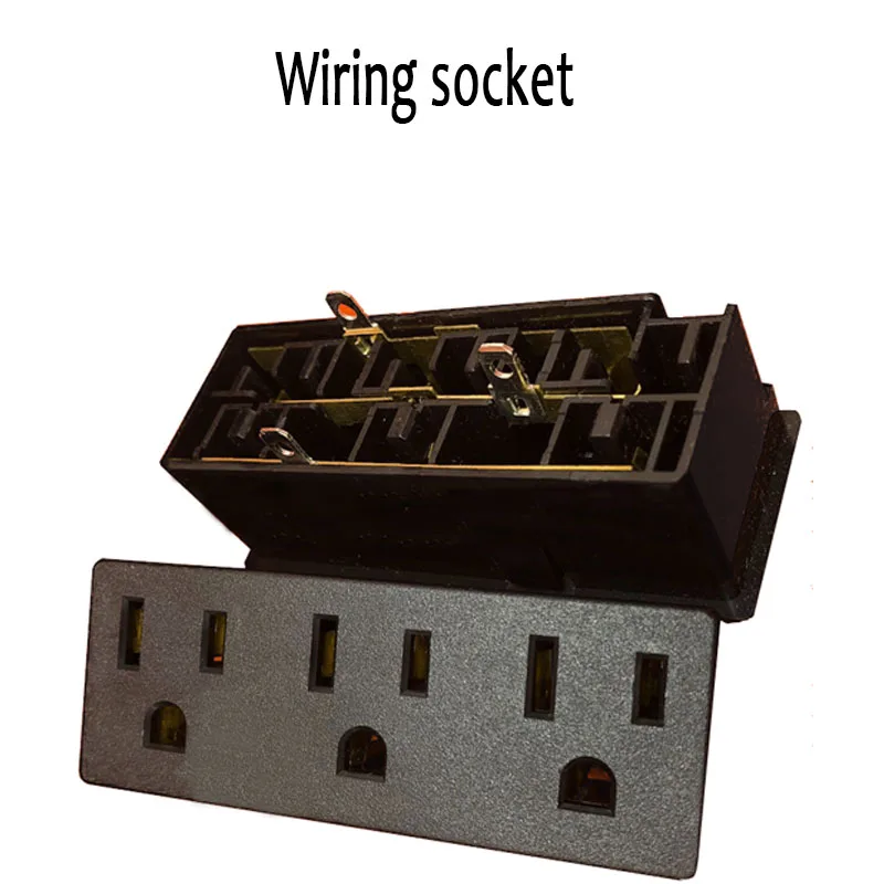 

American standard Embedded Power Socket 3AC USB Outlet Desktop Socket Wiring Module DIY Socket 3 pins Connector Plug