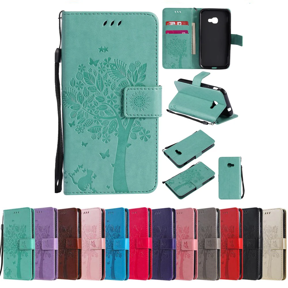 

For Galaxy Xcover 4 G390F Case 3D Flower Embossed Flip Wallet Flip Case For Samsung Xcover 4S SM-G398FN SM-G398FN/DS