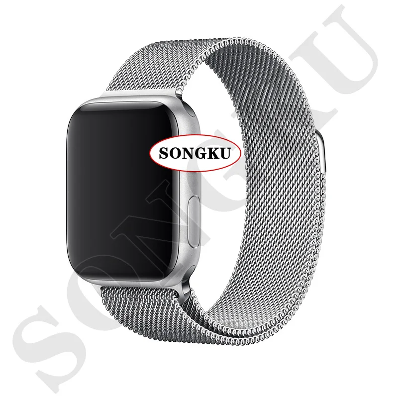 S Milan silver SONGKU IWO 12 часы серии 5 1:1 Смарт часы 40 мм 44 мм Bluetooth часы iwo12 для apple iPhone IOS Android управление Siri PK IWO 11 - Цвет: S Milan silver