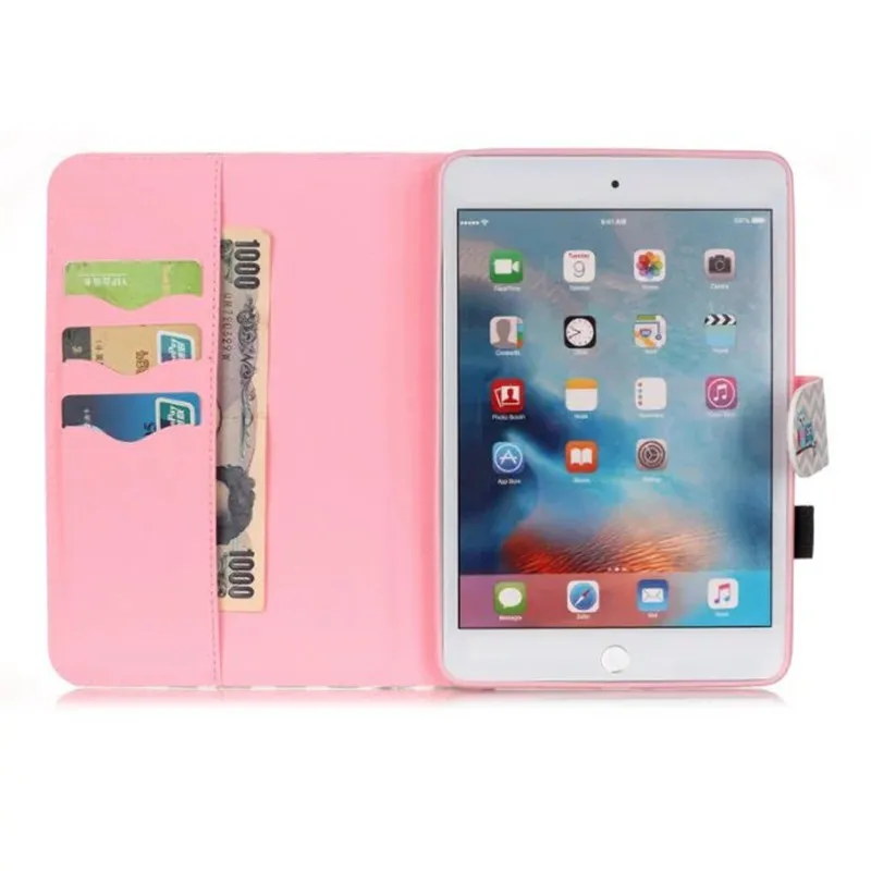 Модный высококачественный чехол из искусственной кожи для iPad Mini 4, чехол для Apple iPad Mini4, умный чехол, раскрашенный с подставкой, откидная оболочка, Funda