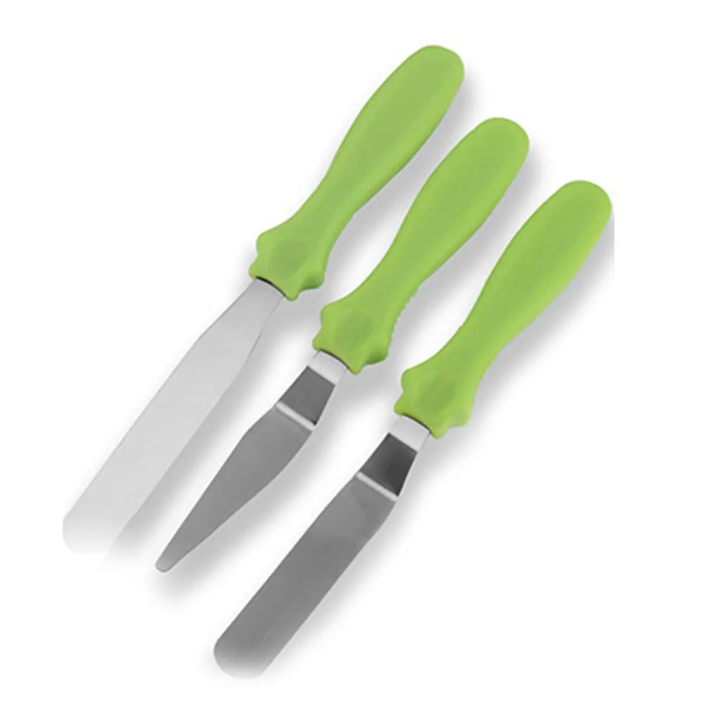 

3pcs Blade Angled Espatula Spatula Cake Icing Spatula Smooth Filling Tool Cutter Set Wedding Valentine Baking Pastry Tool
