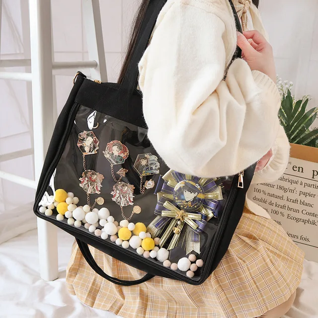 Ita Bag Blue  Red Japan Style 2020 New Cute Clear For Women Double Straps Girls Transparent Shoulder Lolita Blue ItaBag H234 2