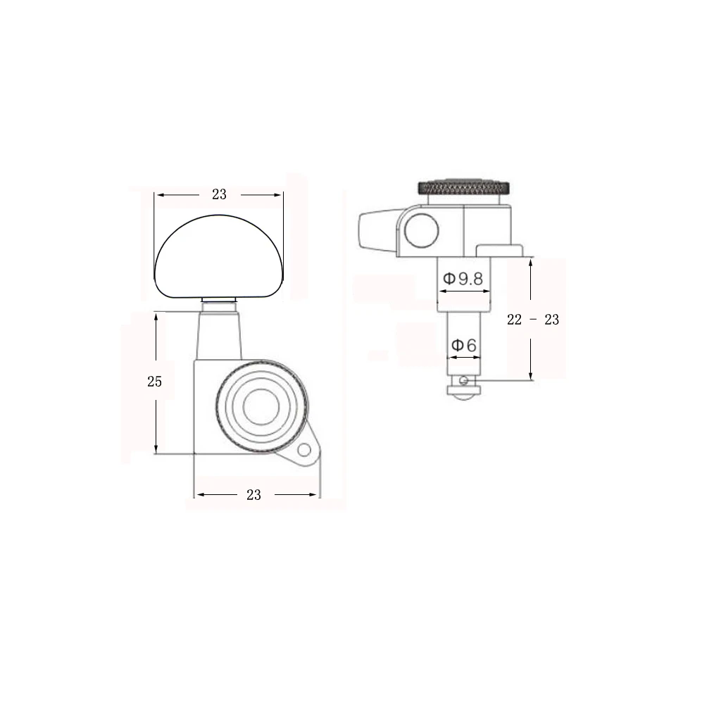 6 Pieces Lock Gear Guitar Tuning Pegs 3R3L Machine Head Knobs for Folk Guitar Replacement Golden