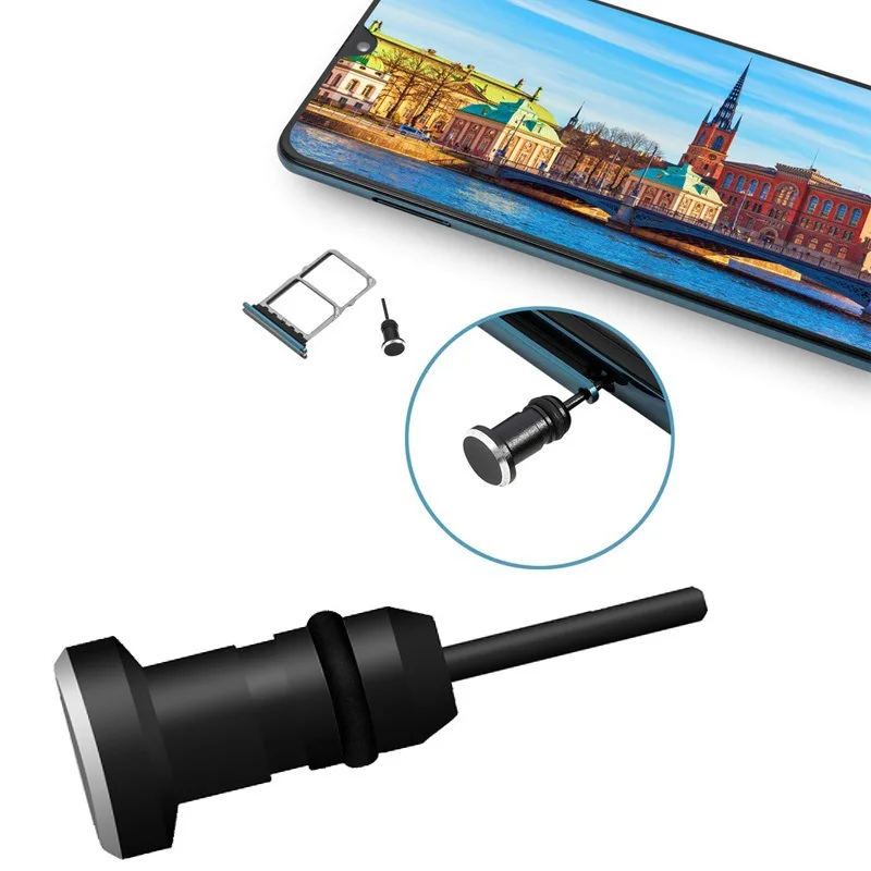 Typ C telefon wtyczka pyłu zestaw Port USB typu C i 3.5mm gniazdo słuchawkowe wtyczka do Samsung Galaxy S8 S9 Plus dla Huawei P10 P20 lite