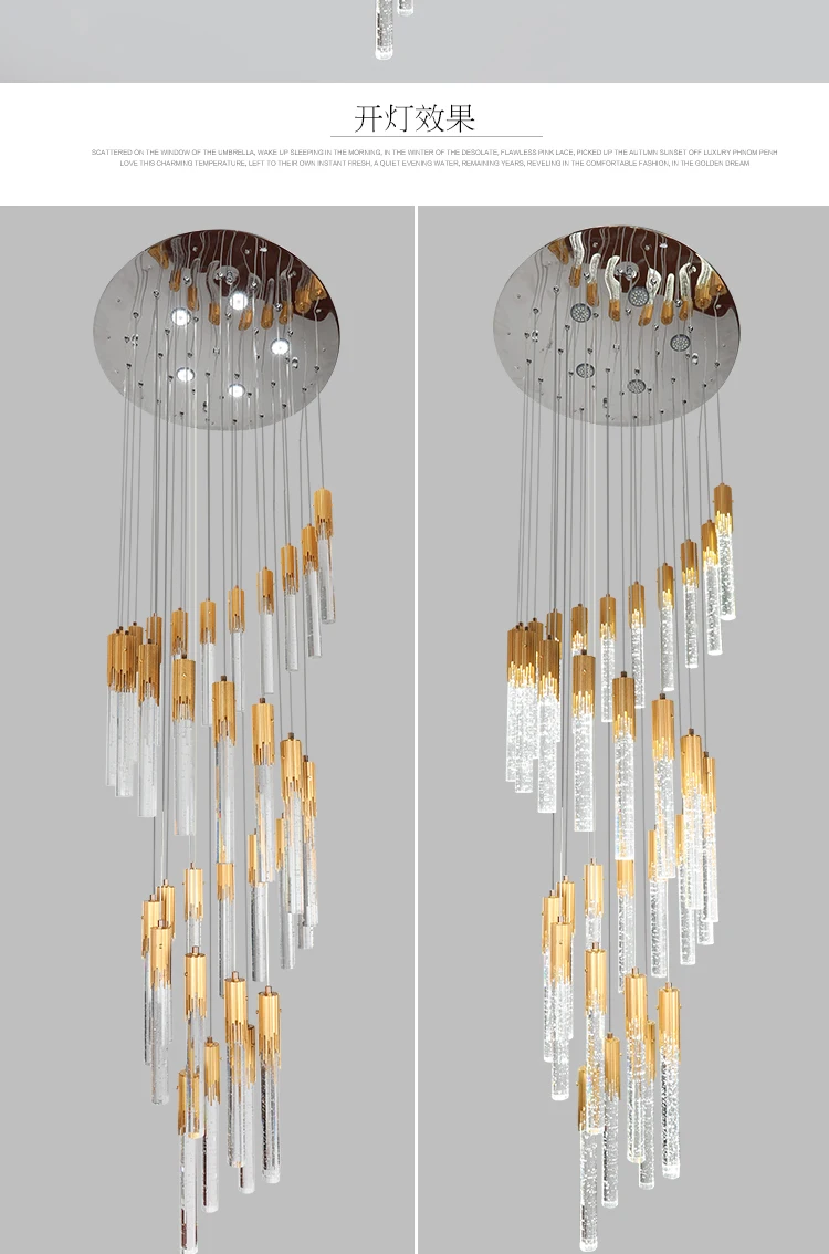 Bubble Crystal light Золотая светодиодная Люстра Светодиодная подвесная люстра для гостиной длинные висячие потолочные люстры