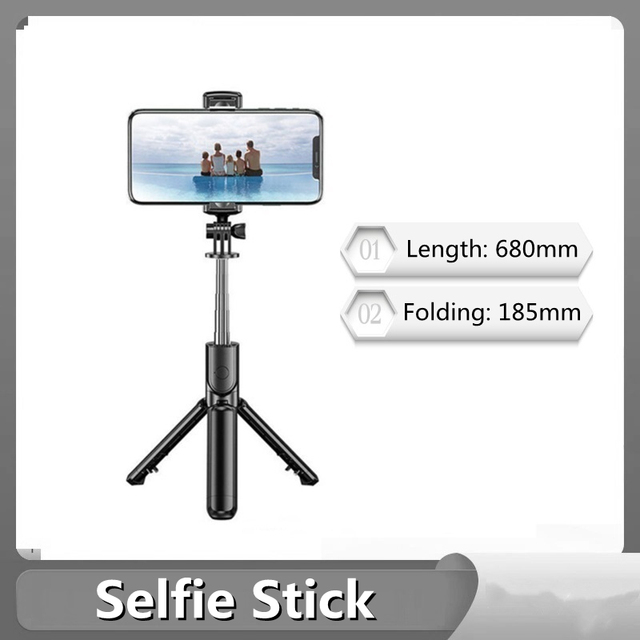 New Mini Wireless bluetooth selfie stick foldable tripod with fill light shutter remote control For Iphone Xiaomi