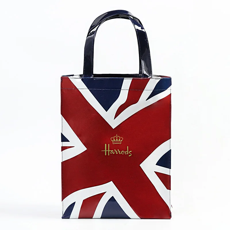 Лондонский стиль ПВХ многоразовая сумка для покупок женская сумка экологичный цветок сумка для покупок водонепроницаемая сумка для хранения обеда сумка через плечо - Color: Medium