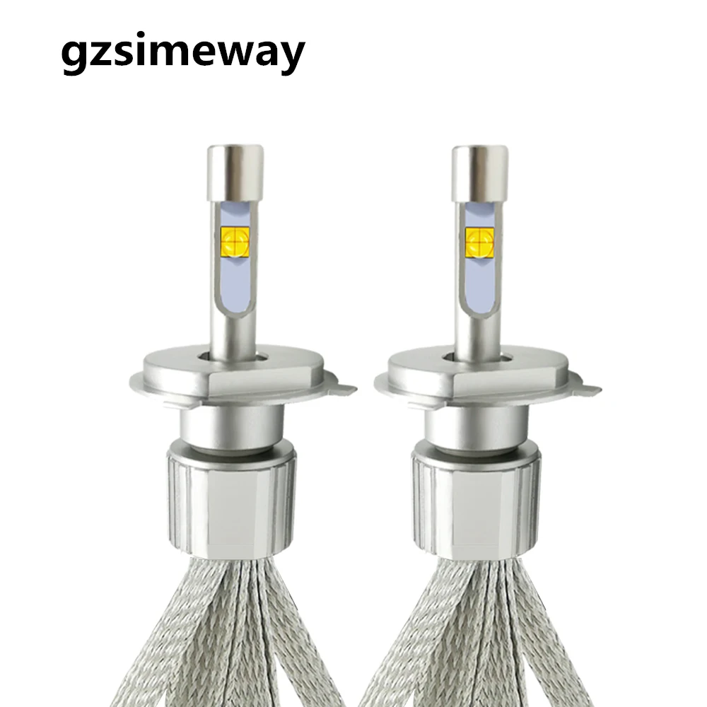 2 шт. Автомобильный свет H4 LED H7 H1 H11 9005 D1S D2S лампы 4300K желтый 104W 12000LM с XHP50
