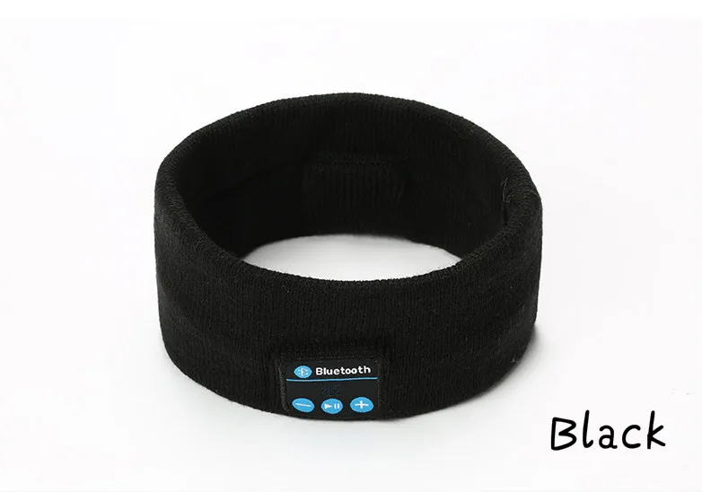 Черный Повязка для сна и йоги, беспроводные Bluetooth стерео наушники, наушники для бега, гарнитура для сна, Спортивная Повязка для сна и музыки - Цвет: Черный