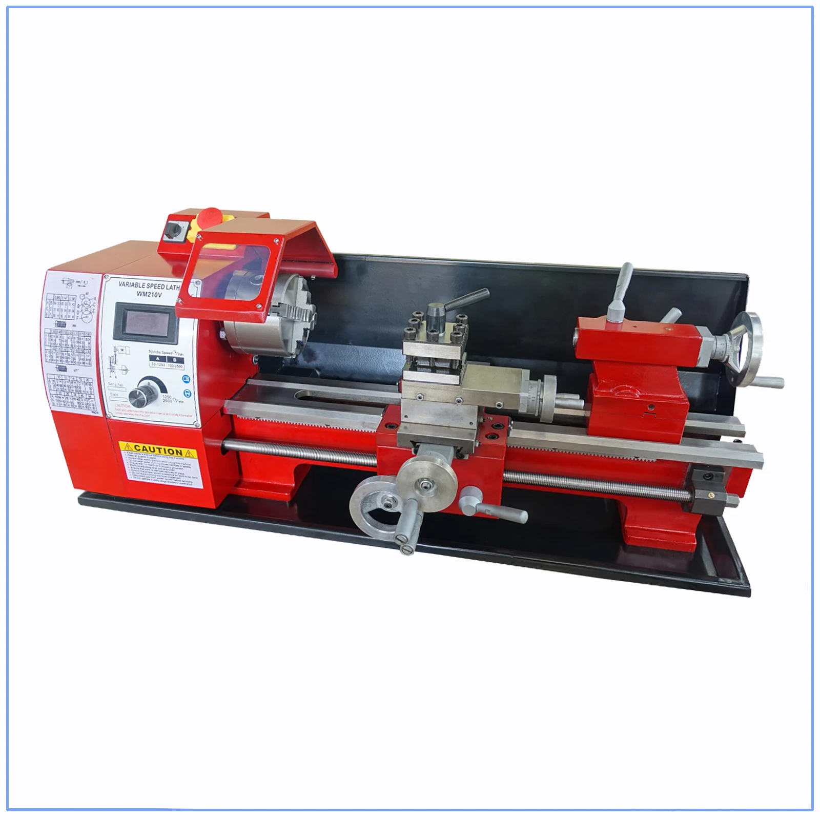 Metal Lathe 1100W Brushless Motor WM 210v400 Mini 38mm Spindle Hole 125mm Chuck