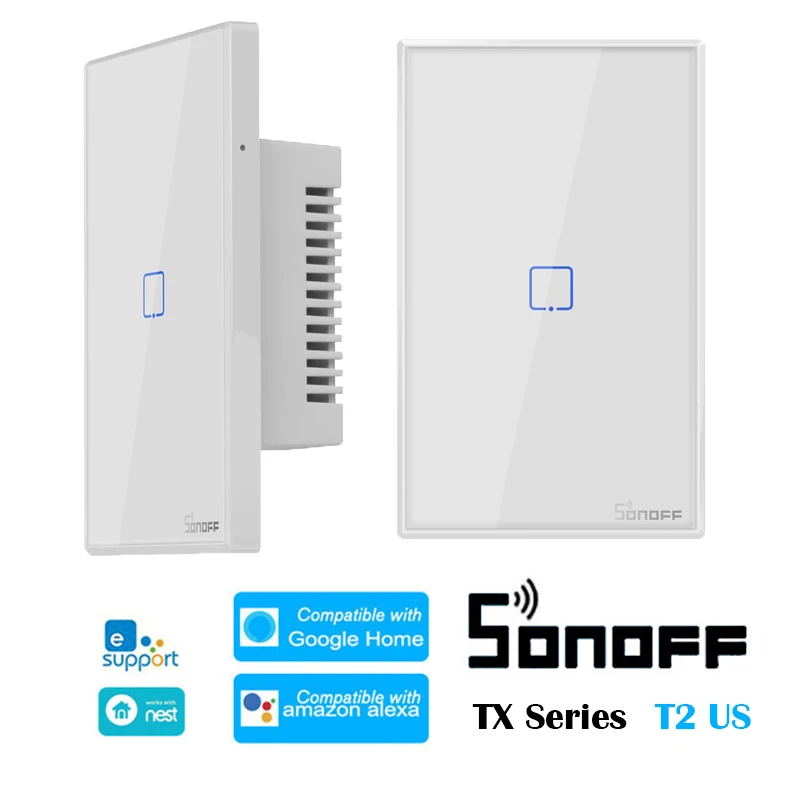 

SONOFF T2 US TX Series 433 RF Smart WiFi Switch Home Automation system Compatible with Google Home Alexa Amazon Support eWelink
