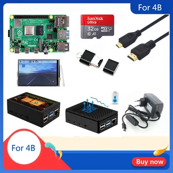

Original Raspberry Pi 4 Model B 1/2/4GB RAM | Case | Heat Sink | Power Adapter | 32 GB SD Card | Micro HDMI for RPI 4B