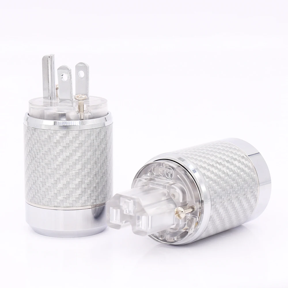 

Factory Directly Offer Carbon Fiber Rhodium Plated US Power Connector US Male Plug IEC Connector