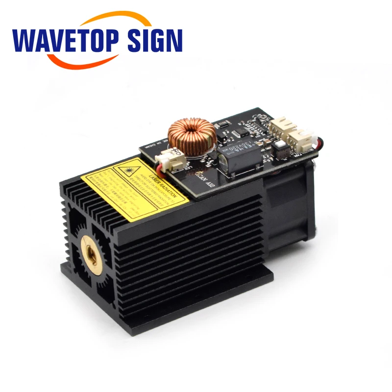 WaveTopSign 450nm 12V Высокая мощность синий фиолетовый лазерный модуль 10 Вт для лазерной гравировки аксессуары