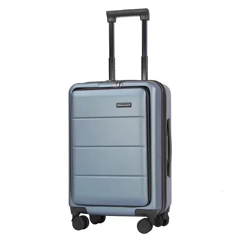 Ice Blue (Zipper) Модный Дорожный чемодан с алюминиевой рамой на колесиках 26 дюймов, дорожные сумки на колесиках, багажная сумка на колесиках 1" 20" 2" 24" Mala De Viagem - Цвет: Ice Blue (Zipper)