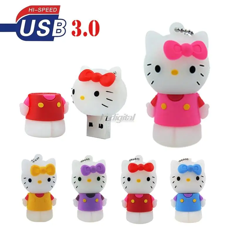 В наличии 5 цветов с принтом Китти Кэт флеш-накопитель mini милый usb накопитель