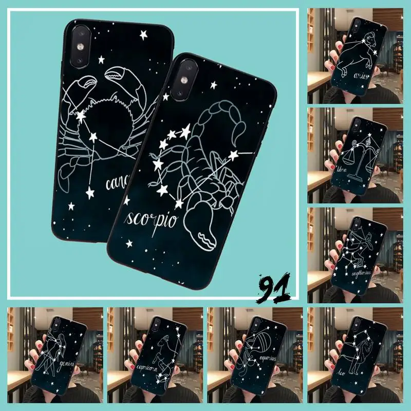 Чехол Yinuoda для iPhone 11 8 7 6 6S Plus X XS MAX 5 5S SE 2020 XR pro с изображением созвездий зодиака |