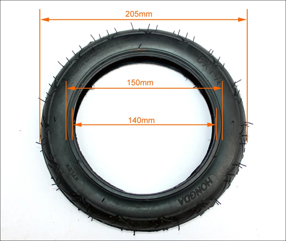 8x1 1/4 пневматическое колесо внутренняя труба " внешнее Колесо Воздуха шина 8x1,25 надувная шина с внутренней трубкой 200 мм Замена шин для скутера
