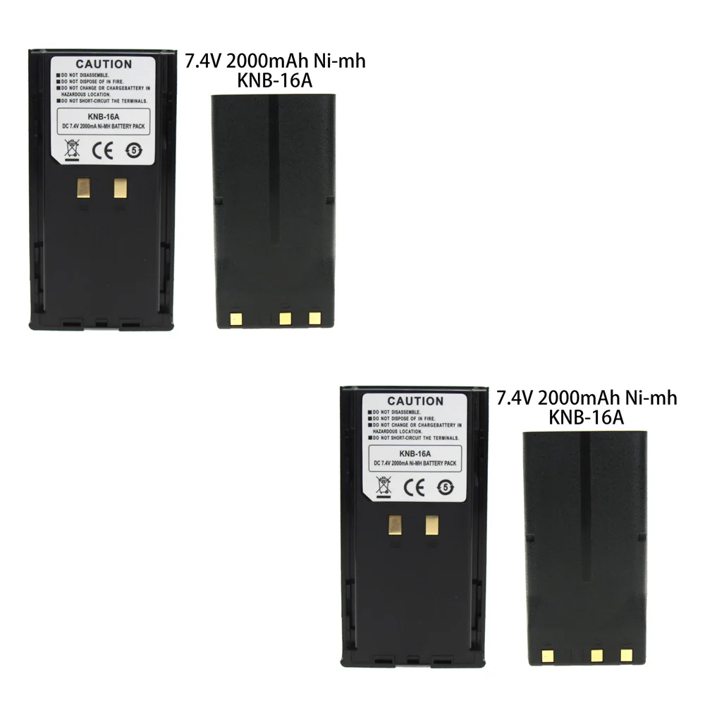 Black 2X7,4 V 2.0Ah KNB-17 KNB-16A Li-Ion Батарея для Kenwood TK-190 TK-280 TK-380 TK-290 рация - Цвет: Black