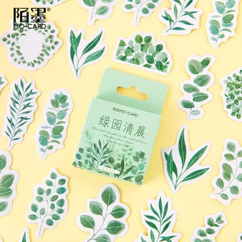 

45 pcs/pack Green Leave Park Morning Decorative Stationery Stickers Scrapbooking DIY Diary Album Stick