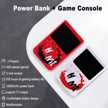 

Handheld Retro Game Console with 10000mAh Power Bank 3 inch Screen Portable Mini Handheld Player Built-in 500 Games Kids Gift