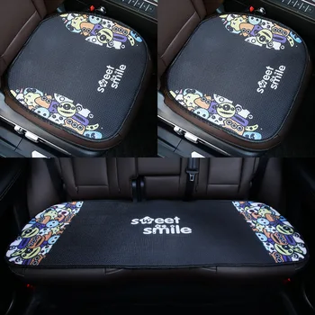 

Summer Car Cool Pad Breathable Cartoon Seat Cushion Four Seasons Universal Ice Silk Seat Cushion Three-piece Five-seat Universal