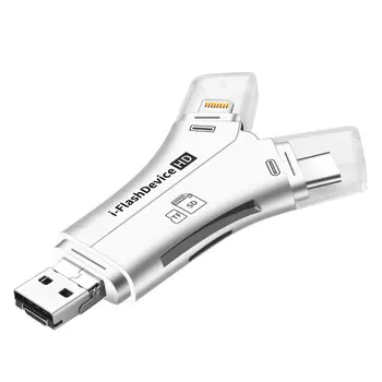 

4 in 1 i-Flash Drive USB Micro SD/TF Memory Card Reader Adapter for Phone Universal AC889
