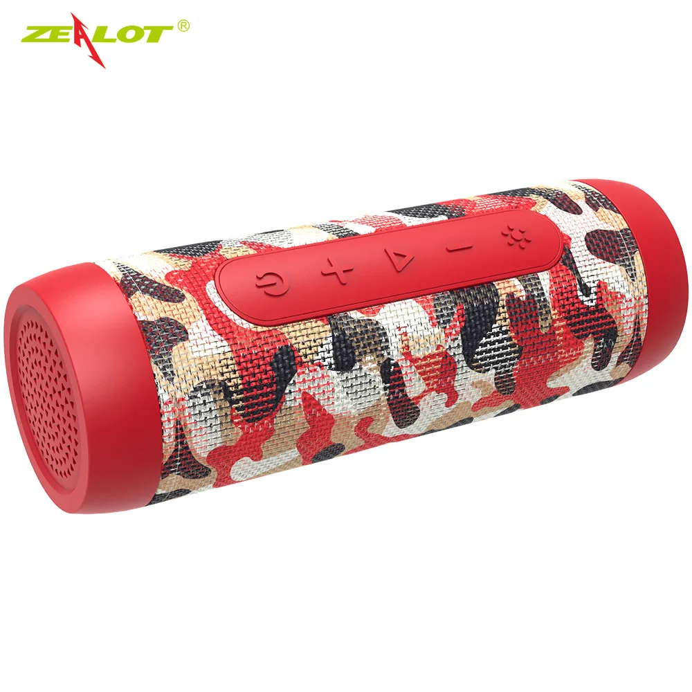 Zealot S22 Bluetooth динамик fm-радио мини портативный бумбокс небольшой беспроводной динамик с фонариком+ банк питания, поддержка tf-карты - Цвет: Red