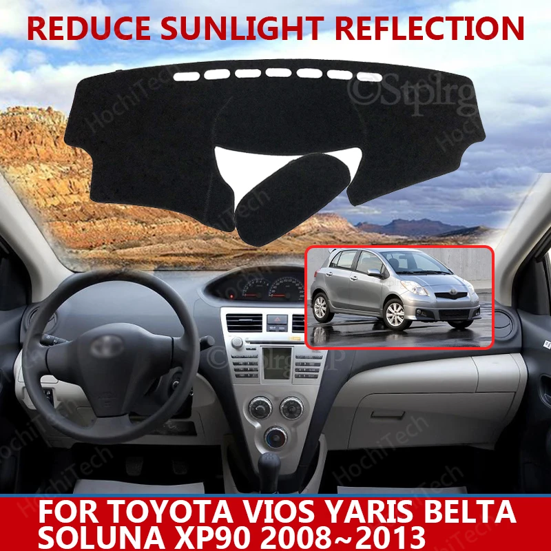 

Car styling Suede Dashmat Dashboard custom Cover Pad Dash Mat Carpet for Toyota Vios Yaris Belta Soluna XP90 2008~2013