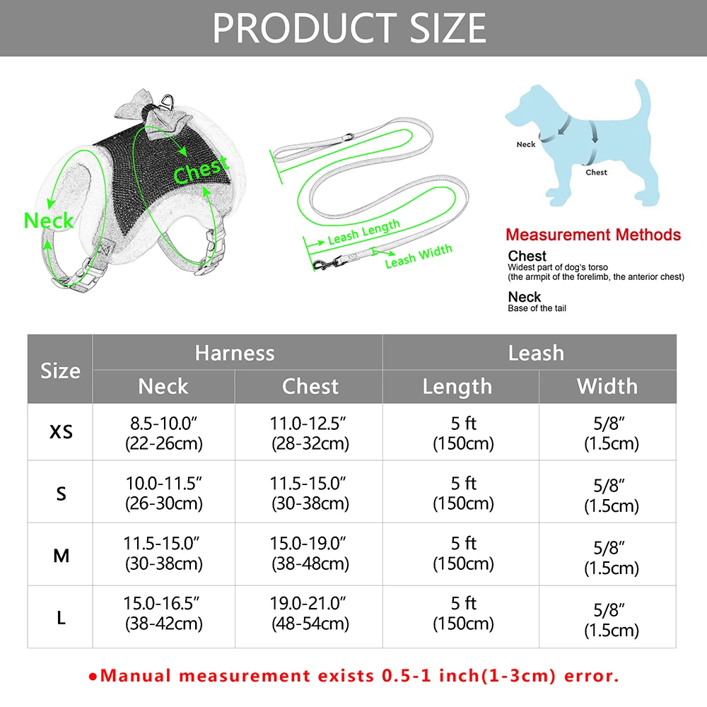 Rhinestone Dog Harness and Leash Set Soft Warm Pet Harness Vest Dogs Bowknot Harness Lead Adjustable For Chihuahua Dogs Cats images - 6