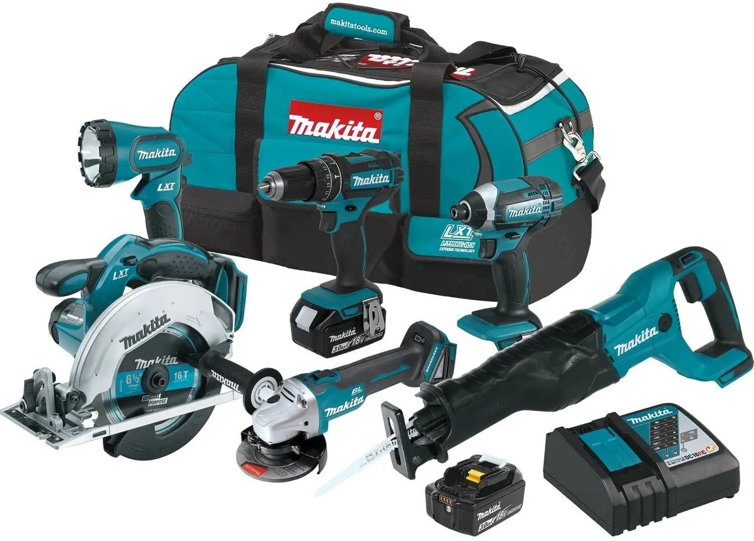 Makita XT610 18V LXT литий-ионный беспроводной 6 шт. комбинированный комплект (3 0 Ач)