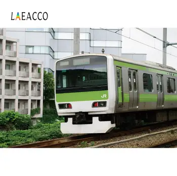 

Laeacco Vinyl Backdrops For Photography Old Train Station House Scenic Photography Background Photophone Photocall Photo Studio