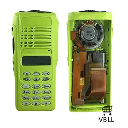 Kit de réparation de talkie walkie vert, boîtier extérieur de remplacement (LCD + haut parleur + micro) pour Motorola GP380 Radio bidirectionnelle    VBLL 