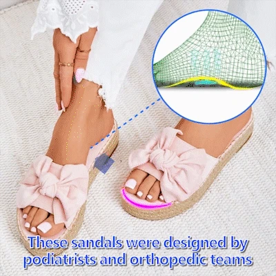 

2020 New Bowknot Sandals Women Slippers Summer Casual Beach Muffin Slip On Platform Ladies Solid Sandals Dress Party Female