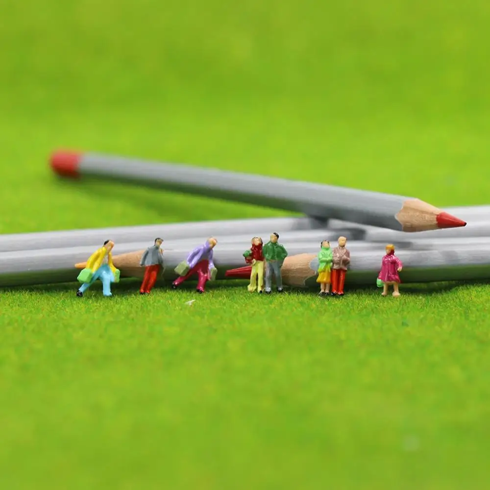 Evemodel P200W 100pcs Model Trains Z scale 1:200 Painted People Figures Scenery Miniature Decoration 2