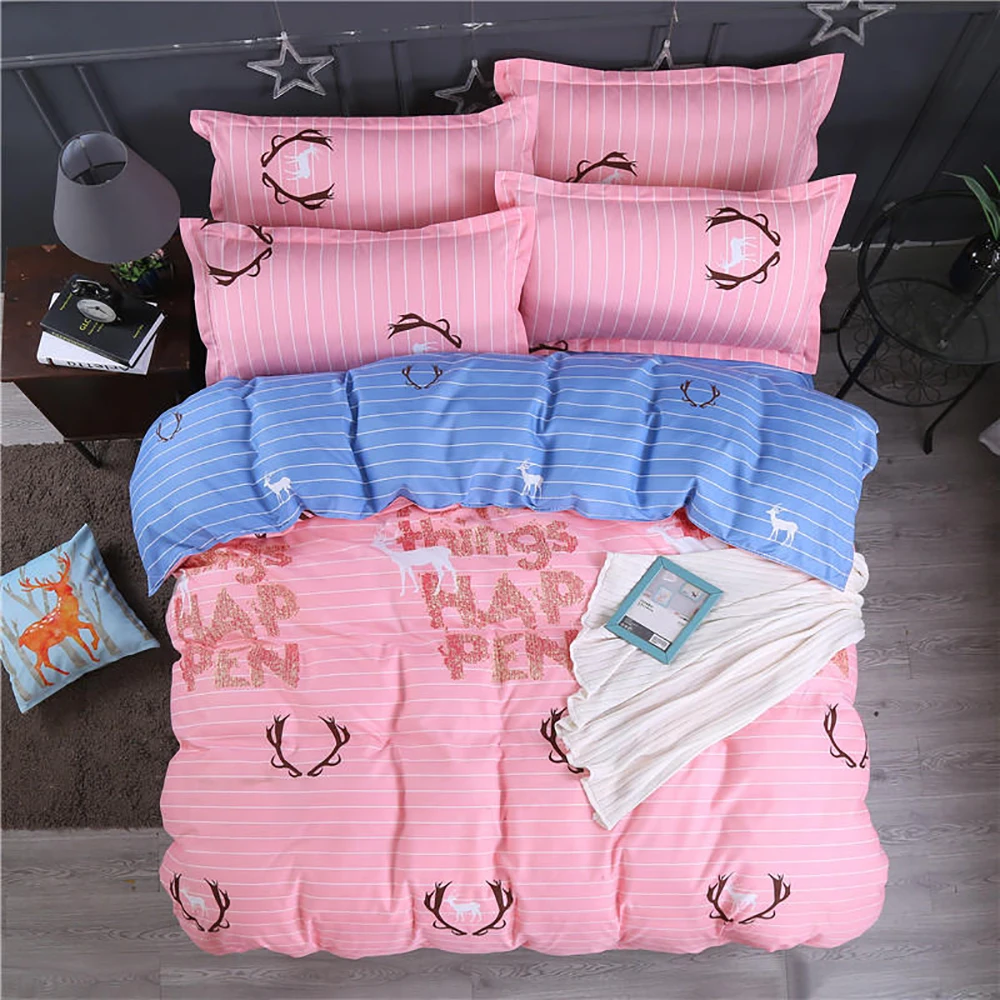Orange Bedding Set Набор постельных принадлежностей thumпостельных принадлежностей с перьями для девочек, милый пододеяльник с ромабическим принтом, пододеяльник с надписью «Love queen King», односпальный Комплект постельного белья уникального дизайна - Цвет: Orange Bedding Set