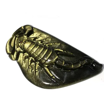 

Natural Gold Obsidian Carved Scorpion Head Crystal Gemstone Crystal Carving