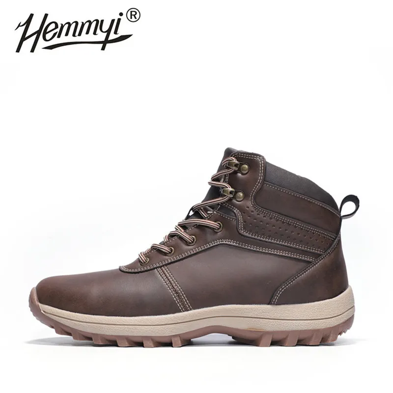 

Hemmyi 2019 High Quality Men's Hiking Shoes Non-slip Sport Climbing Ankle Boots Keep Warm Plush Men Shoes Big Size 39-48
