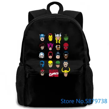 

Highlight New Listing Marvel Black Comics Character Printed 80S Vintage women men backpack laptop travel school adult