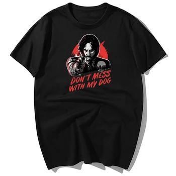 

Funny John Wick Don't Mess With My Dog Print T-shirt Men Summer Casual T-shirts Cotton Short Sleeve T Shirt Harajuku Streetwear