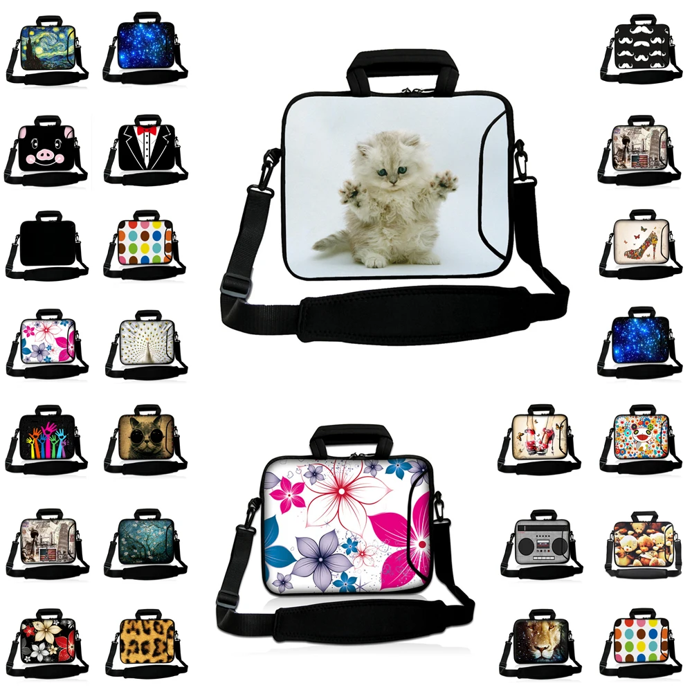 

Neoprene 10 12 13 14 15 17 15.6 Notbook Messenger Briefcase Handle Bag Carry Case For Thinkpad Dell XPS Macbook W.Shoulder Strap