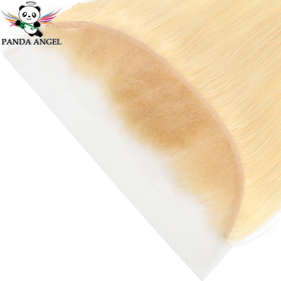613 Blonde Brazilian Straight Lace Frontal Closure 13*4 With Baby Hair Middle/Free/Three Part Remy Human Hair Lace Closure Panda