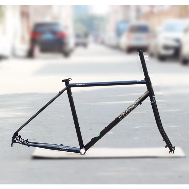CR-MO сталь 2" Touring Frameset циклокросс 26er рама вилка дисковый тормоз классический нагревательный обработанный хром велосипедные рамы