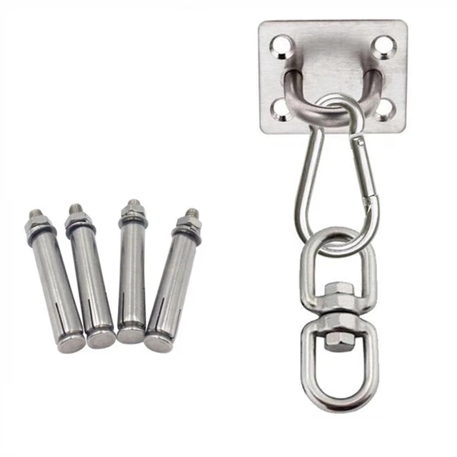 304 Stainless Steel Suspension Bracket Hammock Mount Ceiling Hook Anchor Hanger For Gym Training Aerial Yoga Sex Swing Hanging Rectangle Set C