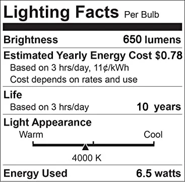 lighting facts 自然白
