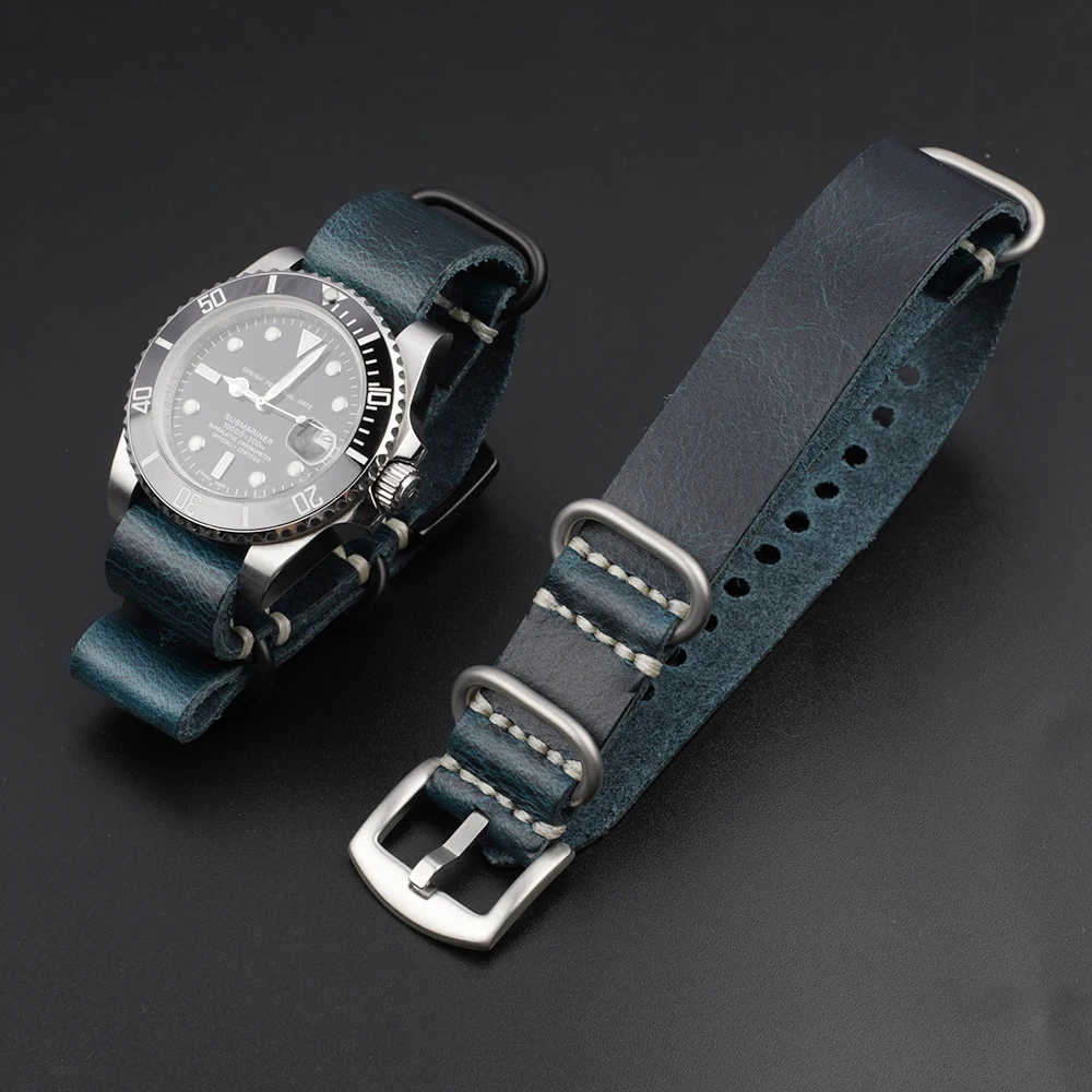 Crazy Horse Lederarmband 20mm 22mm 24mm Vintage Kaffeebraunes Rindslederarmband für Männer Frauen Armbänder Uhrenersatz – Detail 15